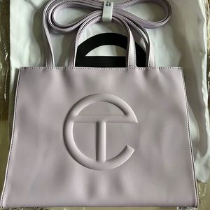 Telfar medium lavender shopping bag